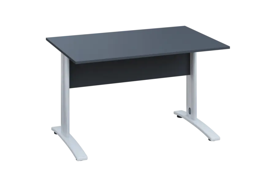 EPK 18 - 12 stůl kancelářský, kovová podnož bílá, deska 18 mm, široký 1200 mm, antracit